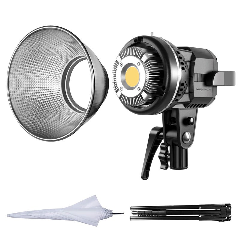 GVM Great Video Maker GVM 80W CRI97+ 5600K Dimmable LED Video Lights with Bowens Mount Kit Continuous Output Lighting Spotlight for YouTube Vlog Wedding Photography Shooting Light with Reflector - Image 1